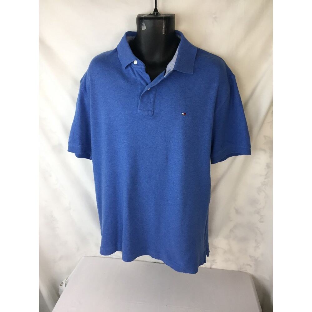 Men’s Tommy Hilfiger Polo Shirt XL Custom Fit Blue Short Sleeve